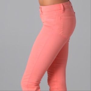 J BRAND 835 Capri Cropped Skinny Jeans Coral Sz 28